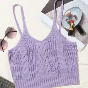 Cake knit cami crop top